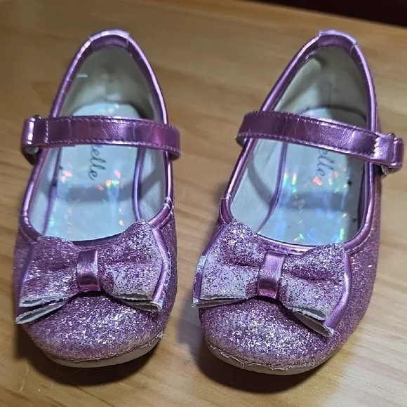Stelle Glitter Kids Dress Shoes - Pink and Blue - Picture 3 of 11